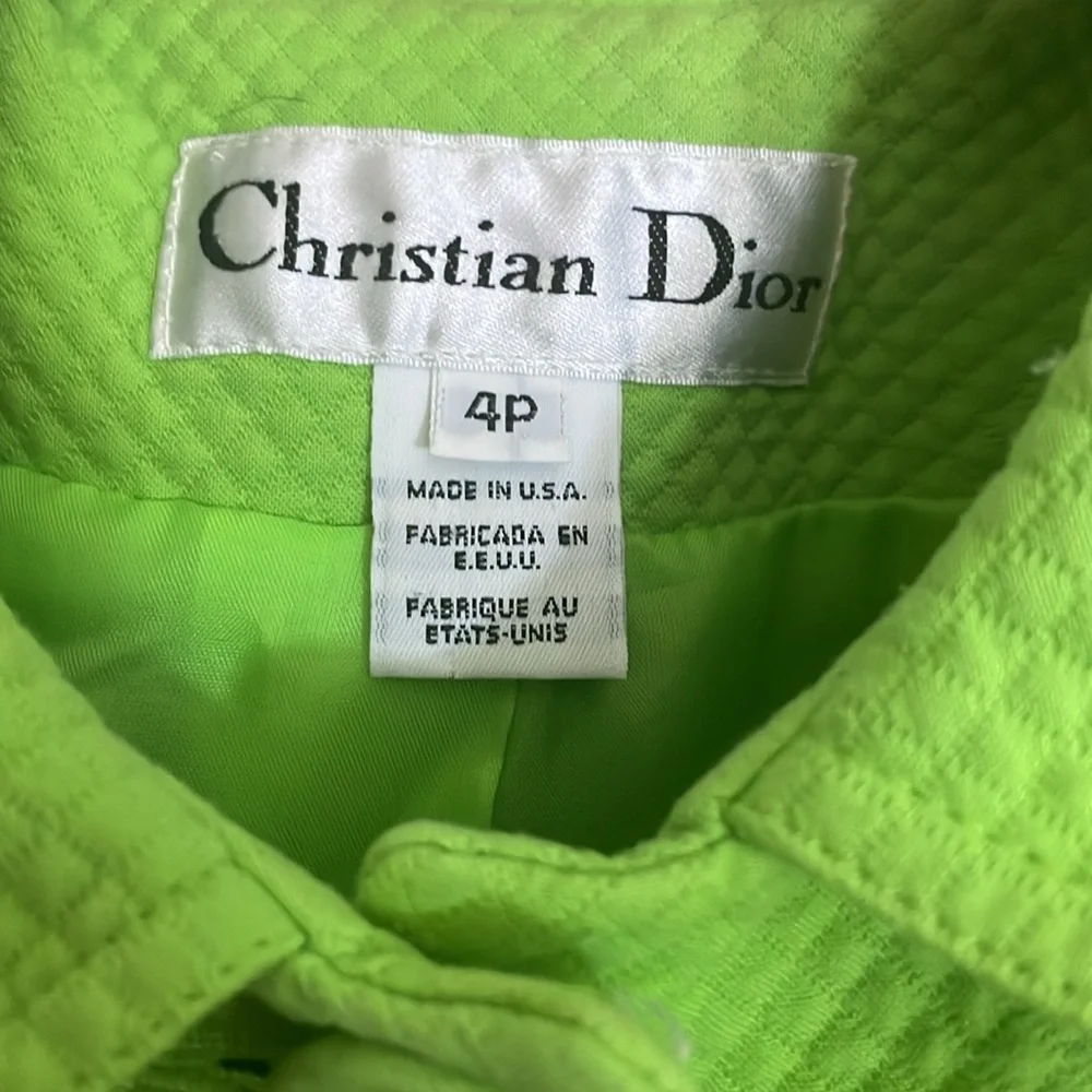 Lime Green Vintage Christian Dior Petite Jacket